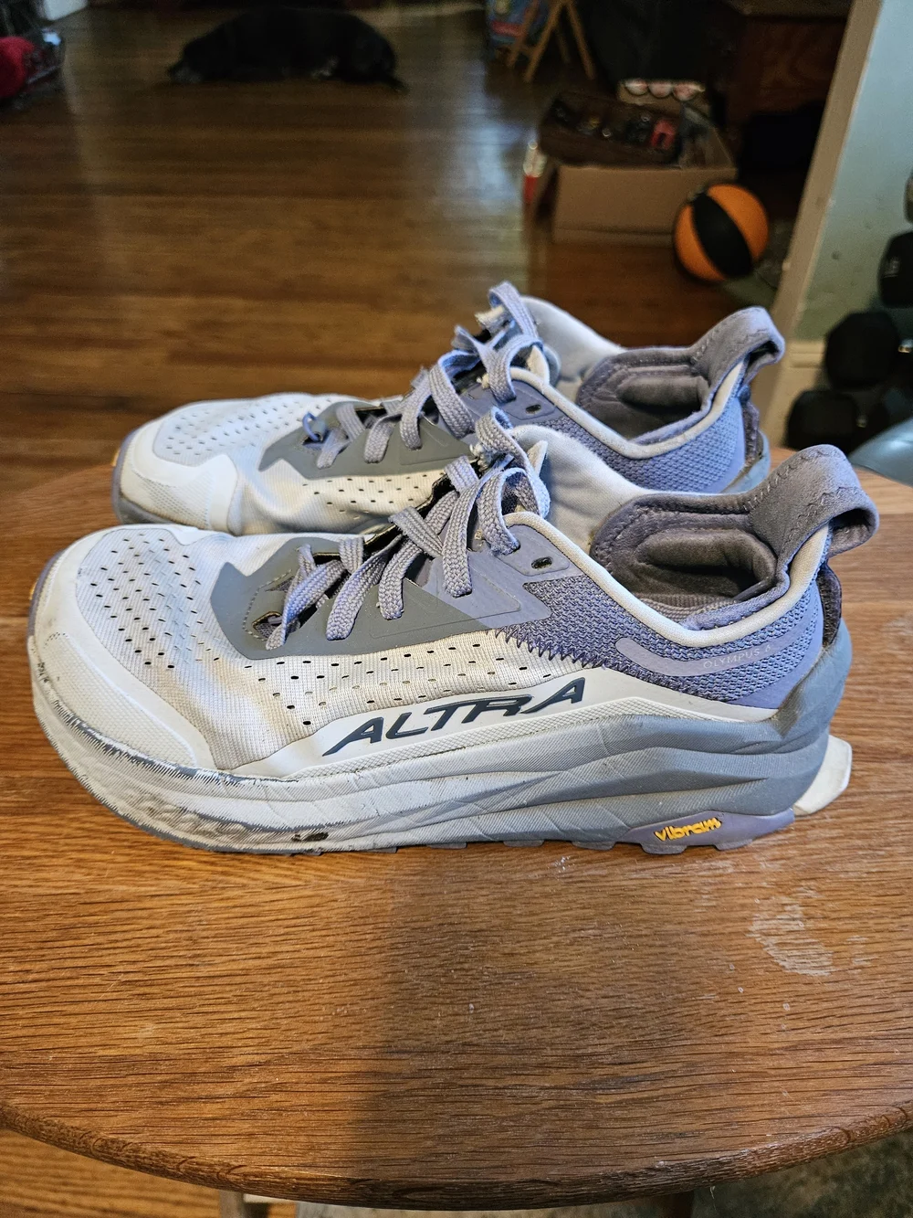 Altra Olympus 6 Women's 9 Gray Blue Trail Running Shoes Vibram Hiking AL0A85NK24